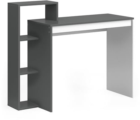 Vicco Schreibtisch Leo, Arbeitstisch für das Büro, Anthrazit/Weiß, 100 x 40 cm