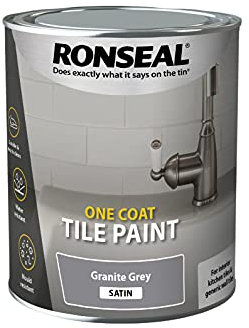 Ronseal One Coat Tile Paint Gran Gry Satin 750ml, Grey, RSLOCTPGS750