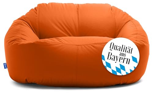 Bruni Puf Lounge en color naranja, para interior y exterior, XXL, para 1-2 personas