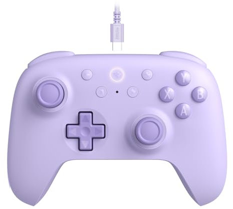 8Bitdo Ultimate 2C Wired Controller for Windows PC and Android, with 1000Hz Polling Rate, Hall Effect Joysticks and Hall Triggers, and Remappable L4/R4 Bumpers (Purple)