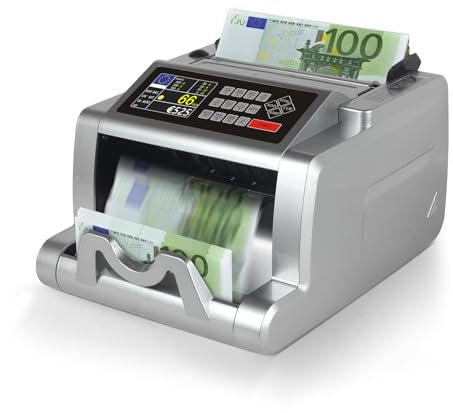 Geldzählmaschine für gemischte Stückelungen, Wertzählung, UV/MG/IR/MT-Banknotenzähler, Geldzählmaschine mit Display, EUR-Bargeldzähler für Unternehmen