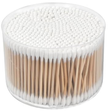 500 Stück Wattestäbchen, Ohrstäbchen Bambus, Bamboo Cotton Swab, Wattestäbchen Bambus mit Doppelrunde Dicke Spitzen, Bamboo Cotton Bud, Bambus Ohrstöpsel Wattestäbchen für Make-Up Schmuck und Ohren