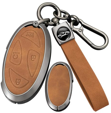 ontto Se adapta a Hyundai Ioniq 6 Kona Azera Tucson Santa Fe Hybrid Elantra 2023-2025 5/7 teclas Funda para llave de coche Funda Funda de llavero Funda protectora C Marrón