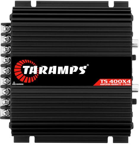 Taramps TS 400x4 Black Car Audio Amplifier - 400W RMS 4-Channel Class D, 2 Ohms, High Level Input, RCA