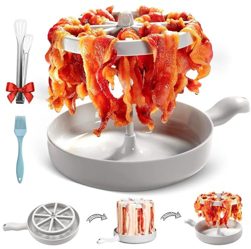 Piccola teglia da forno a microonde, accessori da cucina, per forno a microonde, pancetta e olio filtrante per ridurre i grassi