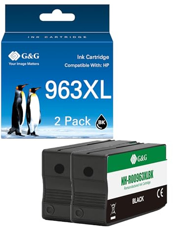 G&G Druckerpatronen kompatibel für HP 963 XL 963XL Multipack für HP OfficeJet Pro 9010 9012 9012e 9014 9014e 9020 9022 9022e 9025 Patronen (2 Schwarz)