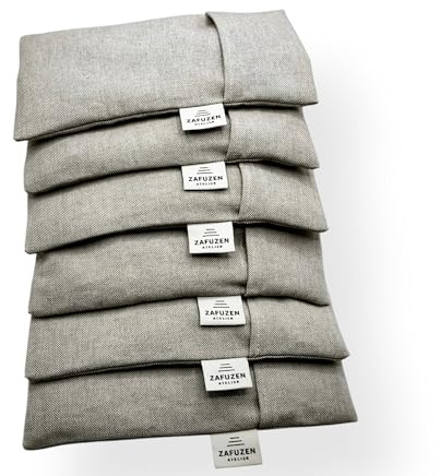 ZAFUZEN Set da 6 Cuscini per Occhi Yoga con Fodera Lavabile – Dune