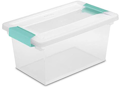 Sterilite 19628604 Medium Clip Clear Storage Box With Latched Lid - 11 L x 6-5/8W x 5-3/8H
