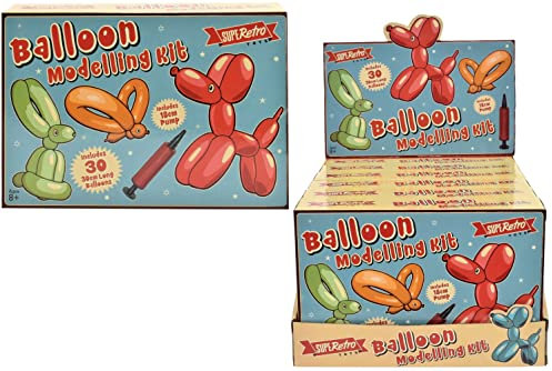 KandyToys SupeRetro Balloon Modelling Kit | Includes Pump & Silly Eyes | Twisting Balloons For Birthdays, Parties, Decorations