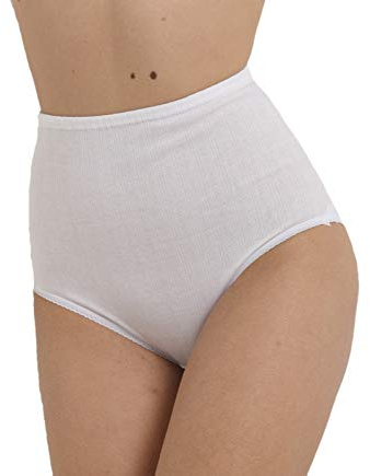 4 Slip donna in puro cotone a costina operato vita alta taglio classico coulotte (8)