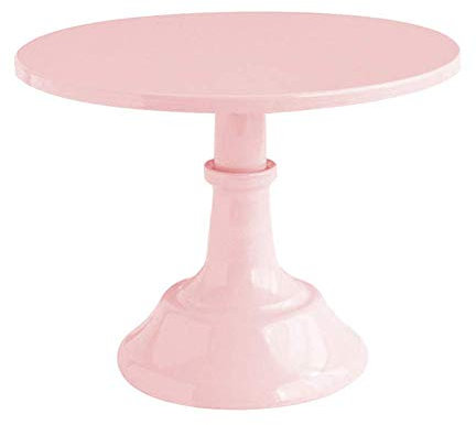 ausuky - Alzata per torte rotonda, un ripiano, per dolci e frutta, per servire ed esporre, per tavoli e mensole, per feste e compleanni (rosa)