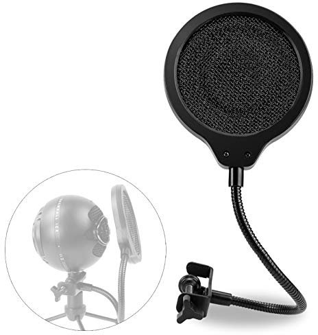 Snowball Mic Windscreen - 4 Inch 3 Layers Pop Filter with Flexible 360° Gooseneck Clip for Blue Snowball Mic to Improve Sound Quality by YOUSHARES