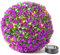 Taylor & Brown 28cm Solar Powered 20 LED Rose Artificial Topiary Ball Hanging Ornament Boxwood Garden Ultra Bright Light Decorative Two Functions (1 Pack, Purple)