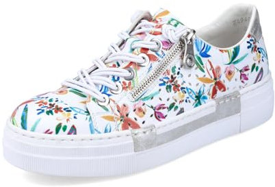 Rieker Femme Chaussures à Lacets N4940, Dame Chaussures de Sport lacées,Chaussure de Sport,Chaussure de Loisirs,Blanc (Multi / 90),41 EU / 7.5 UK