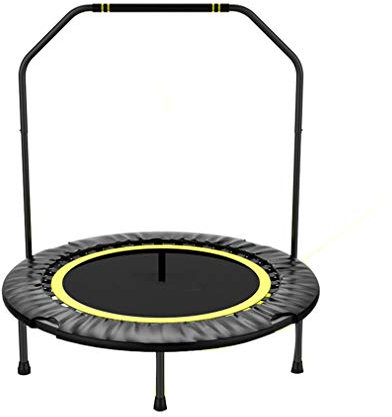 Fitness Trampolin für Erwachsene, 101 Durchmesser, Aerobic Indoor Trampolin, Belastbar bis 200kg, Ausdauertraining und Fitness, Lake Blue (B Yellow)