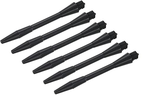 PATIKIL 45mm Dardo Aste, Medio 2BA Plastica Dardo Gambi Dardo Accessori per Acciaio Punta - 6pz (Nero)