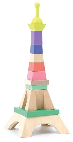 Tour Eiffel en Bois Jeu de Construction Créative pour Enfant Dès 3 Ans | Monument emblématique à assembler | pièces empilables durables | stimule motricité et créativité | idée cadeau ludique