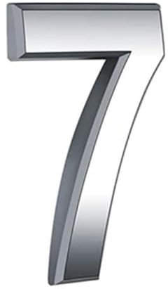 Door Numbers 3 Inches 3D Self Adhesive Mailbox Numbers for Street House Mailbox Apartment Hotel Courtyard (Silver-7)