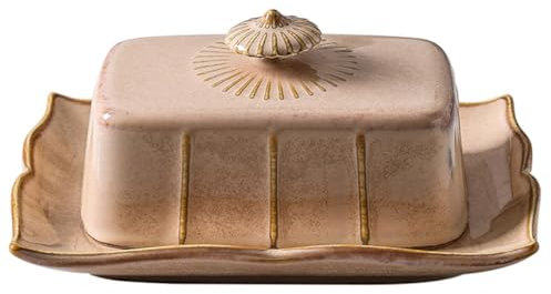 Cabilock 1ensemble Plateau Céramique Avec Couvercle Assiette à Beurre Et Fromage Pour Cuisine Et Restaurant