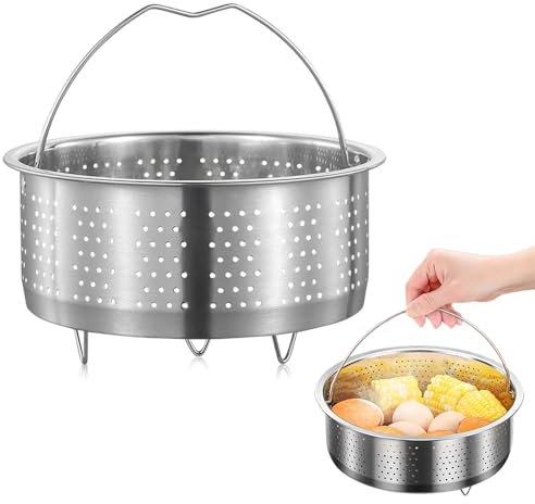 mizikuu Cesta de Vapor Inoxidable 304, Inserto de Acero Inoxidable Para Vaporera Multiusos Con Mango Vaporizador De Verduras Vaporeras Para Ollas Para Verduras, Pescado, Huevos, 20 cm