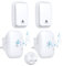 Cerhot UK Plug Self Powered Wireless Doorbell No Battery 150M Distance 38 Songs Door Bell Button Outdoor Doorbell Wireless Waterproof for Home School Office (UK 2V2 White B)