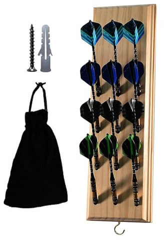 Dart vägghållare, Dart Storage Display Rack, väggmonterad Dart Holder, Wooden Darts Holder, Dart Display Rack för vägg, Dart Holder med förvaringsväska, Dart Mounting Rack, Dart Organizer väggdisplay