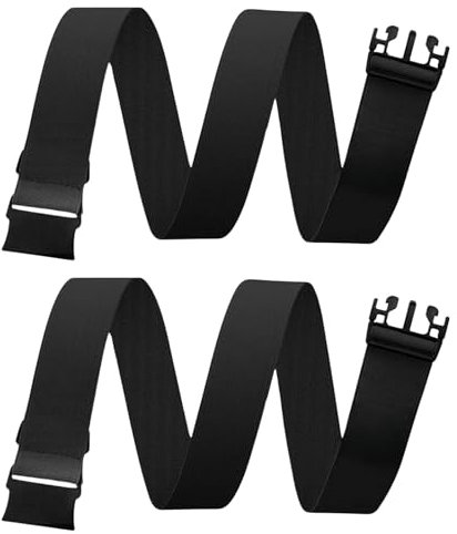 KEYRI 2 Stück Herren Gürtel Ohne Löcher Stufenlos Verstellbar Geflochtener Stretchgürtel Keine Metallschnalle Unisex Gürtel Canvas Belt Outdoor Business Arbeitsgürtel Passt überall Hin (Schwarz)