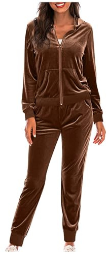 Tuta da Donna Donna Casual Sport Casual Moda Donna Manica Lunga Tuta Completa da Donna 2 Pezzi Elegante Set di Pantaloni Maglione + Pantaloni Abbigliamento da Casa Comodo Morbido Regalo