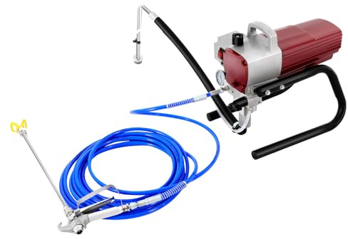 Farbsprühgerät Airless Farbsprühsystem Hochdruck Farbspritzgerät Lackiergerät mit Manometer und Dichtungsring, für das Sprühen Ölfarben, Dispersionsfarben und rostfreie Farben im Industriegebäuden