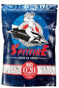 Spitfire Bolas Airsoft Blancas BB Biodegradables, 0,20g, 5,95mm, 5000 Unidades, 1kg