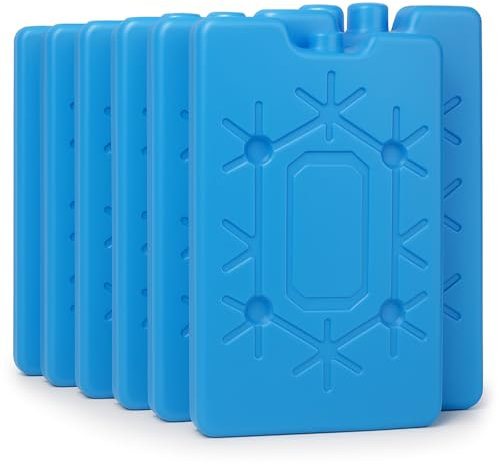KAMACA 8er Set Kühlakkus – je 265 ml 16,5 x 11 x 1,8 cm – Lebensmittelechte Kühlpads für Kühlbox und Kühltasche – 12h Kühlung – Wiederverwendbar auslaufsicher (8 er Größe L)