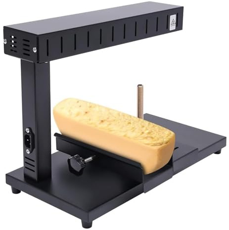 YAVTNUIO Commercial Cheese Melter Raclette Grill, Electric cheese heating machine, Multi-Function Adjustable Angle, Stainless Steel, 750W Rapid Heating, for Half Cheese Wheel