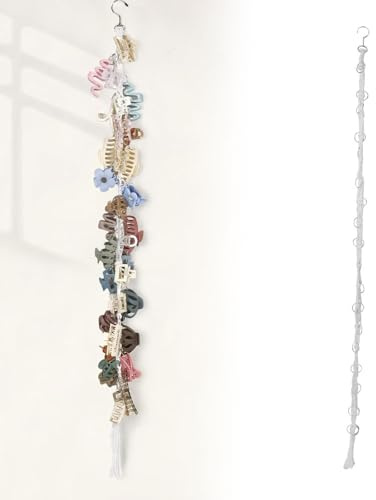 Organizador de pinzas para el pelo con 20 anillas, soporte colgante para horquillas, colgador decorativo para pinzas, almacenamiento para mujeres y niñas, decoración para paredes y puertas