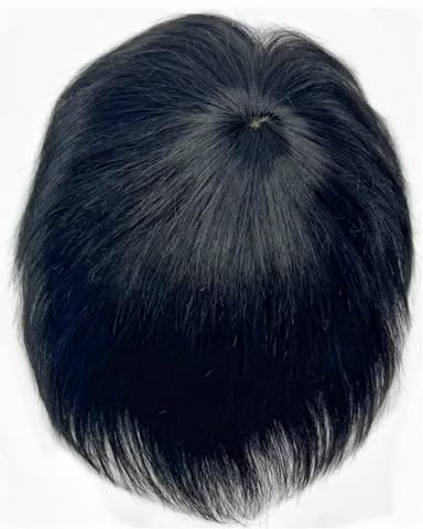 QRSTUVXZY Toupee Uomo Capelli Toupet for Uomo in Capelli Umani, Clip in posticci for calvizie Maschile(15x20cm)
