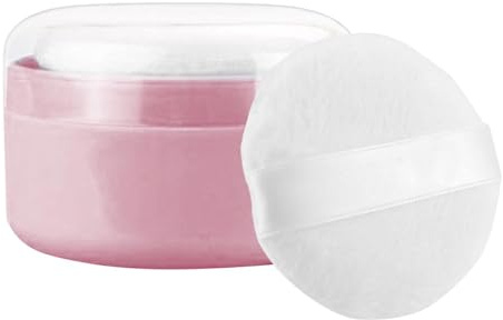 Puderpuder babypuder kit - babypulverfodral, bärbar badrumsdammförvaring, förvaringsbehållare för baddammning med applikator, kompakt kosmetikafodral