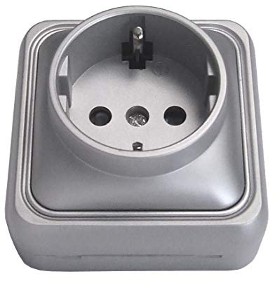 Bf bf-18 - Base enchufe 18 schuko superficie 16a aluminio bolsa