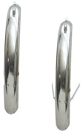 CicloSportMarket.it Coppia PARAFANGHI in Acciaio Inox per Bicicletta Bici Graziella 20 - Anteriore + Posteriore - Larghezza Sezione 55mm
