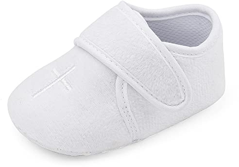 Baby Boys Soft Cross Baptism Christening Shoes Premium Sole Infant/Toddler Sneaker, 0-3 Months