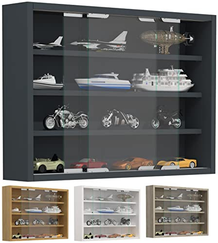 VCM Glasvitrine hängend | Vitrine Glas mit ESG-Sicherheitsglas | Maße: H. 40 x B. 57 x T. 10 cm | Modern und platzsparend | Agisa M