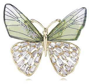 Delicata spilla a farfalla spille per donne ragazze placcato oro strass cristallo CZ spille da sposa scialle clip risvolto spilla di sicurezza bouquet per cappello borsa cravatta vestito