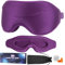Schlafmaske Frauen Herren, Schlafbrille Damen bequem 3D Schlafmasken mit verstellbarem Stirnband und Ohrstöpsel, Atmungsaktiv Schlafbrille Herren bequem wiegt nur 35 g,Augenmaske Sleep Mask für Reisen