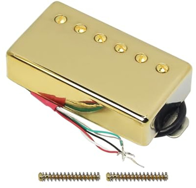 FLEOR Pastilla Humbucker para guitarra Alnico 5, 4 cables, pastilla para cuello 7-8K, compatible con pieza de guitarra LP, dorada
