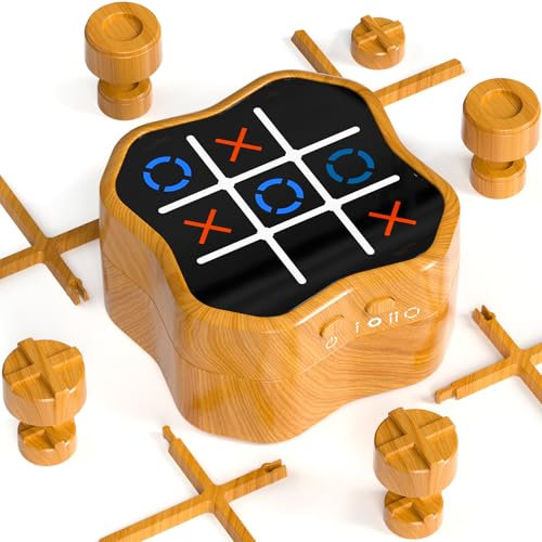 Hot Bee 4 in 1 Tic Tac Toe - Gioco interattivo per 1-4 giocatori, promuove il pensiero logico e la memoria, scatola da gioco a doppio strato, bambini da 8 9 10 11 12 anni