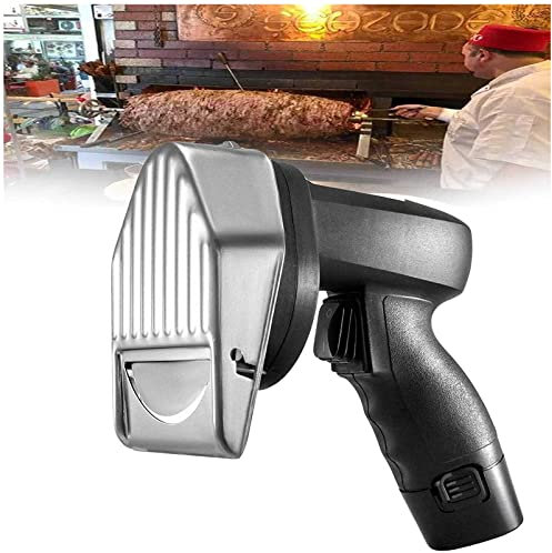 Tagliacarne commerciale senza fili in acciaio inossidabile, coltello elettrico senza fili per doner kebab, affettatrice professionale portatile per kebab, coltello per gyros di carne affettata, otti