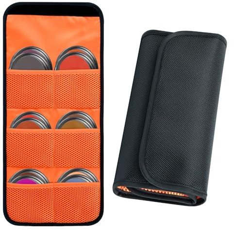 letuxaamz Sac Filtrant pour Appareil Photo, Pochette de Voyage pour Filtre D'objectif, 4 De Poche Porte-Filtre Ceinture Appareil Numérique 37-58mm éTui Transport éTanche Et Antichoc