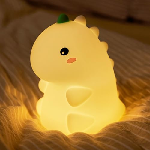 Luz Nocturna Infantil, Dinosaurio Luz Nocturna, Lampara Bebe Noche Silicona, Luz Bebe Nocturna Tactil Recargable, Dinosaurio Luz Quitamiedos Infantil Kawaii Room Decor, Regalos Para Niñas Niños