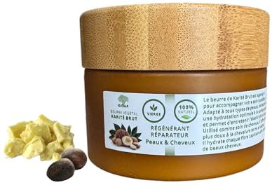 Burro di karité grezzo rigenerante e riparatore per pelli e capelli, 100% naturale