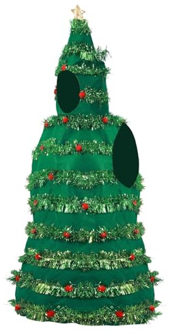Costume de sapin de Noël pour adulte - Robe verte pour homme et femme - Costume d'Halloween pour homme et femme (vert, taille unique)