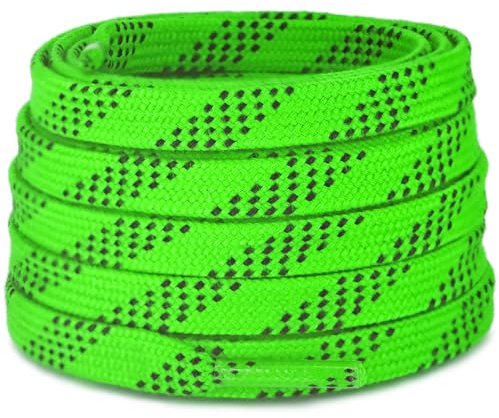 Lacesgian Professional Roller Ice Hockey Skate Laces, Flat Durable Anti-Fracture Polyester Shoelaces for Figure Skates, Boots (Green, 120/300cm)