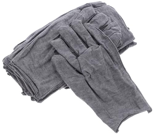 Ciieeo 12 Stück Graue Baumwollhandschuhe Rutschfest und Saugfähig für Lagerarbeit und Manuelle Tätigkeiten Weiche Arbeitshandschuhe aus Baumwollstoff für Herren und Damen